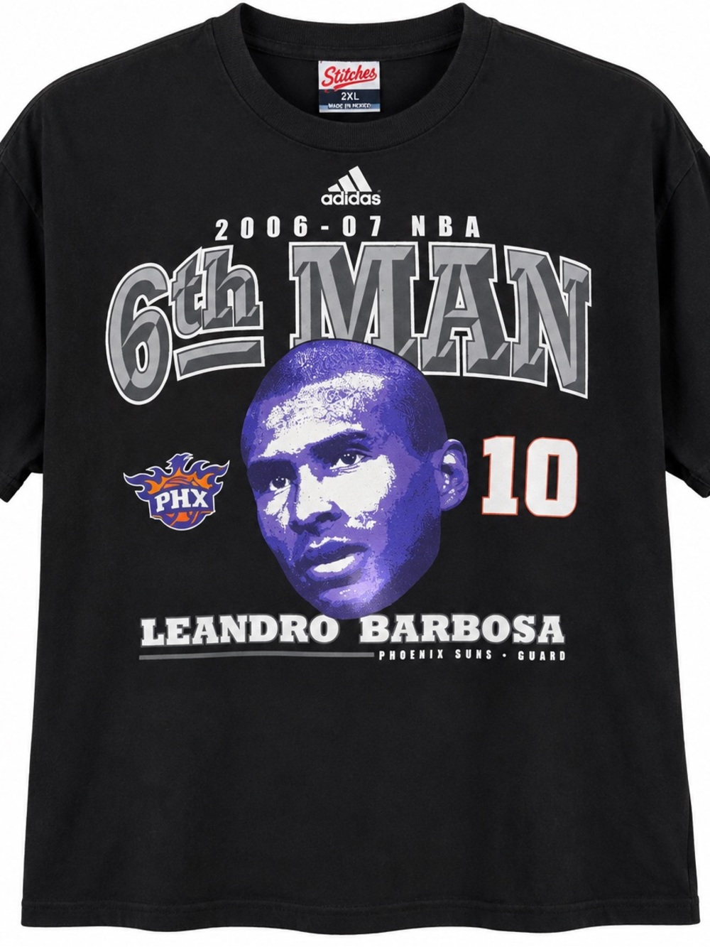 adidas 2006-07 NBA Phoenix Suns Leandro Barbosa #10 Vintage T-Shirt xxl